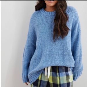 AEO Aerie Big Sky Oversized Sweater Blue NWT